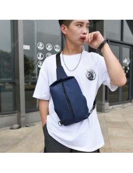 Men Outdoor Waterproof Single Shoulder Chest Bag Pure Color Oxford Cloth Vertical Square Crossbody Pack