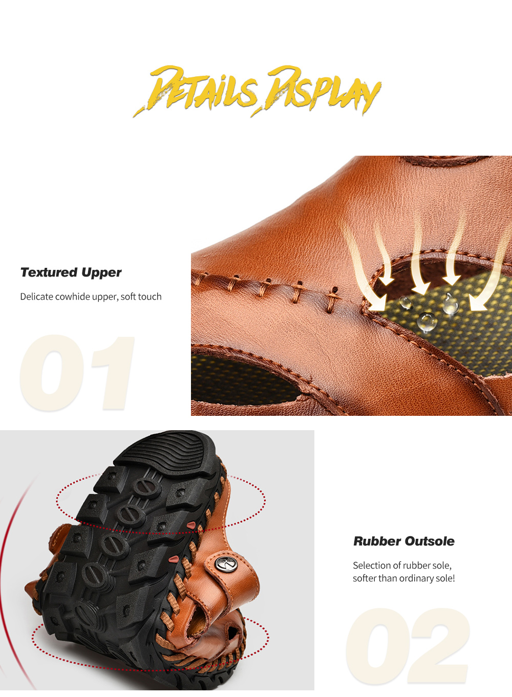 Handmade Male Breathable Casual Sandals - Light Brown 39 Handmade Male Breathable Casual Sandals - Light Brown 39