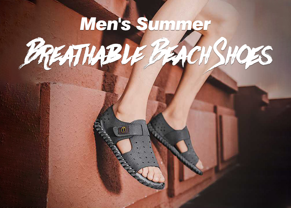 2021 Summer New Sandals Men's Shoes Breathable Beach Shoes Trend Sewing Shoes Men's Cave Shoes - Black EU 41 2021 Summer New Sandals Men's Shoes Breathable Beach Shoes Trend Sewing Shoes Men's Cave Shoes - Black EU 41