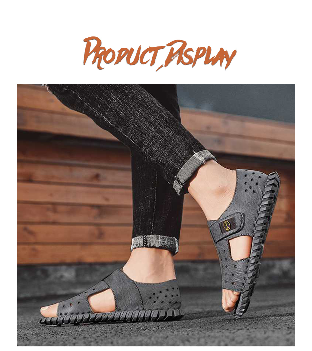 2021 Summer New Sandals Men's Shoes Breathable Beach Shoes Trend Sewing Shoes Men's Cave Shoes - Black EU 41 2021 Summer New Sandals Men's Shoes Breathable Beach Shoes Trend Sewing Shoes Men's Cave Shoes - Black EU 41