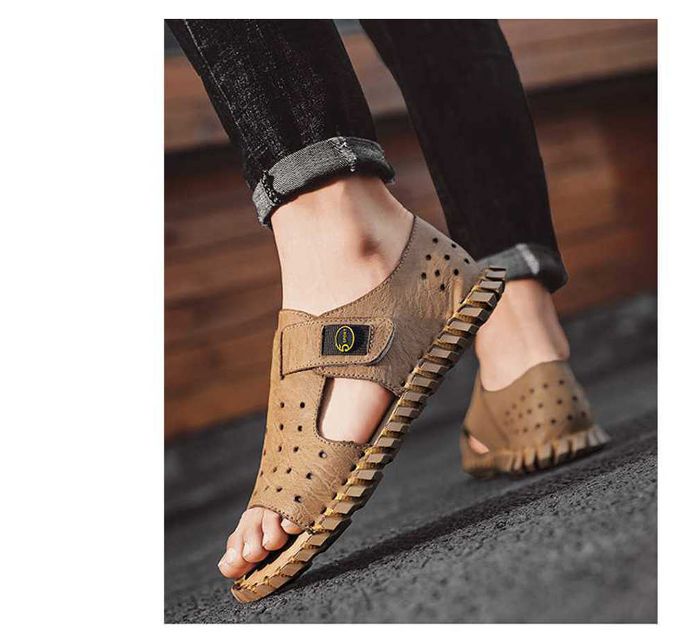 2021 Summer New Sandals Men's Shoes Breathable Beach Shoes Trend Sewing Shoes Men's Cave Shoes - Black EU 41 2021 Summer New Sandals Men's Shoes Breathable Beach Shoes Trend Sewing Shoes Men's Cave Shoes - Black EU 41
