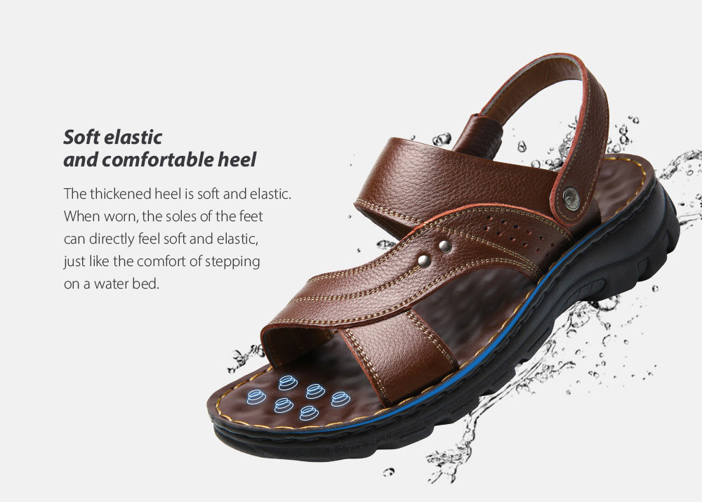 Men Sandals Summer Breathable Open TOE Leather Casual Beach Cool Sweater Non-Slip Shoes - Black EU 39, Upgrade Men Sandals Summer Breathable Open TOE Leather Casual Beach Cool Sweater Non-Slip Shoes - Black EU 39, Upgrade