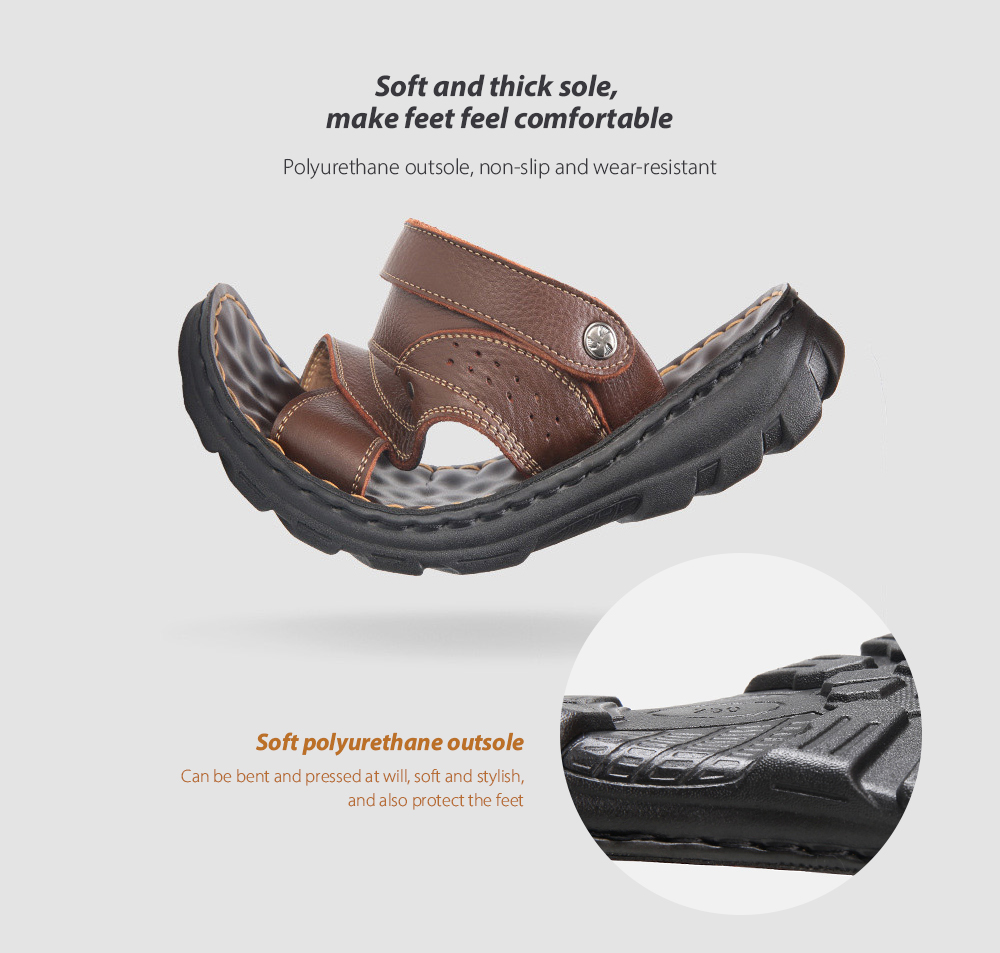 Men Sandals Summer Breathable Open TOE Leather Casual Beach Cool Sweater Non-Slip Shoes - Black EU 39, Upgrade Men Sandals Summer Breathable Open TOE Leather Casual Beach Cool Sweater Non-Slip Shoes - Black EU 39, Upgrade