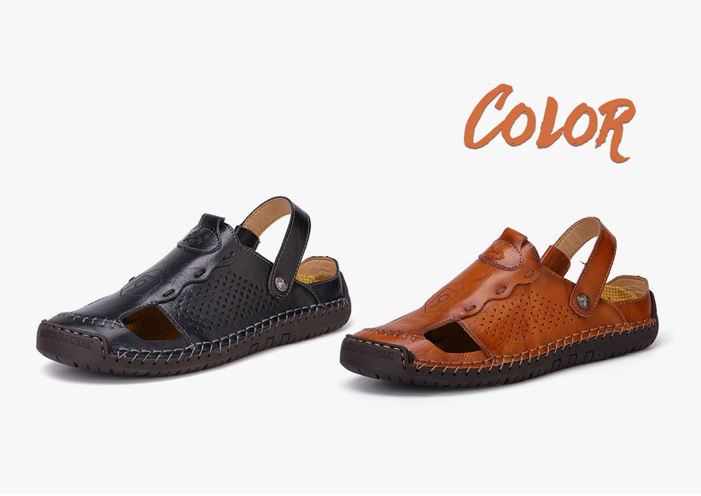 Summer Men's Sandals Casual Breathing Hollow Beach Shoes Large Size - Brown 47 Summer Men's Sandals Casual Breathing Hollow Beach Shoes Large Size - Brown 47