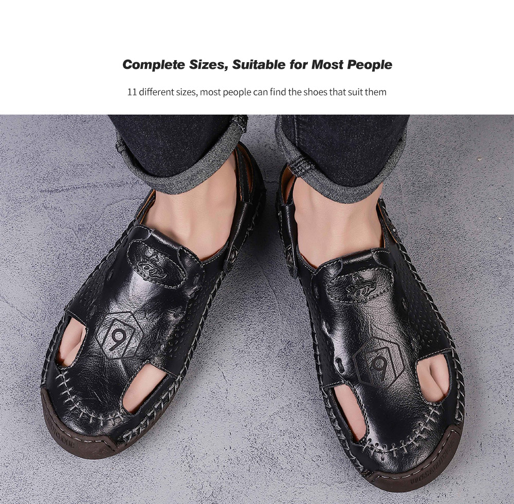 Summer Men's Sandals Casual Breathing Hollow Beach Shoes Large Size - Brown 47 Summer Men's Sandals Casual Breathing Hollow Beach Shoes Large Size - Brown 47