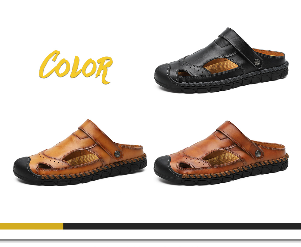 Slipper Male Summer Men's Sandals Breathable Casual Leather Sandals Dual-use Summer Camp Sandal Shoes - Red-brown 38 Slipper Male Summer Men's Sandals Breathable Casual Leather Sandals Dual-use Summer Camp Sandal Shoes - Red-brown 38