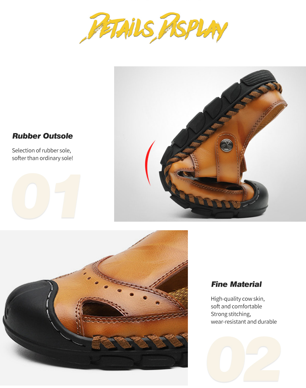 Slipper Male Summer Men's Sandals Breathable Casual Leather Sandals Dual-use Summer Camp Sandal Shoes - Red-brown 38 Slipper Male Summer Men's Sandals Breathable Casual Leather Sandals Dual-use Summer Camp Sandal Shoes - Red-brown 38