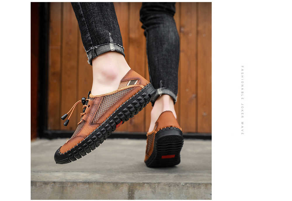 Men Summer Sandals Men Sports Net Casual Shoes Breathable Mesh Trendy Leather Footwear - Black EU 47 Men Summer Sandals Men Sports Net Casual Shoes Breathable Mesh Trendy Leather Footwear - Black EU 47